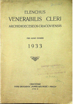 Elenchus venerabilis cleri 1932 r