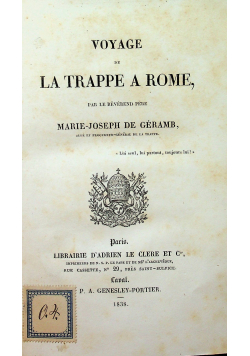 Voyage de la trappe a Romie 1838r