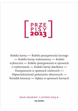 Przepisy 2013 Zbiór karny
