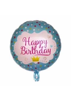 Balon foliowy Happy Birthday niebieski