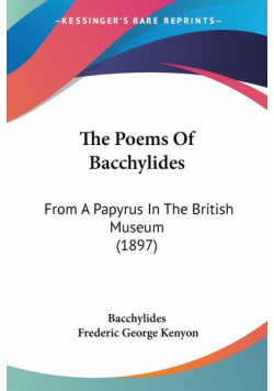 The Poems Of Bacchylides