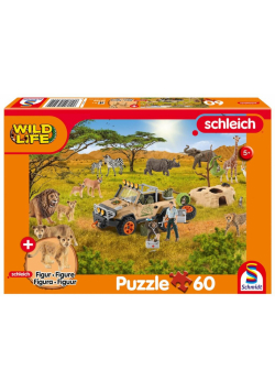 Puzzle 60 Schleich Dzika przyroda + figurka