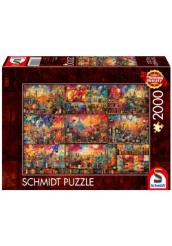 Puzzle 2000 PQ Podróże z książką i winem 113391