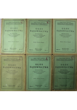 Głos sadownictwa miesięcznik 6 tomów 1932 r.