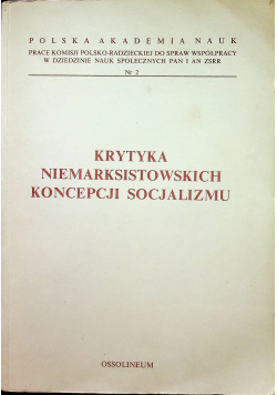 Krytyka niemarksistowskich koncepcji socjalizmu