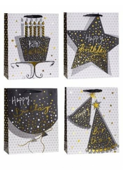 Torebka ozdobna brokat 18x23x8cm mix ROZETTE