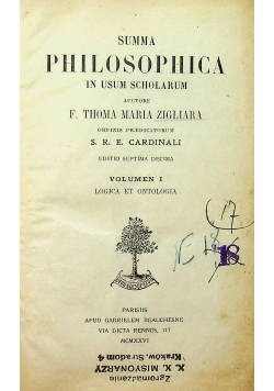 Summa philosophica in usum scholarum 1926 r