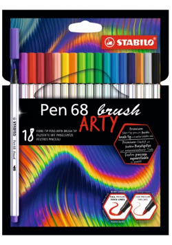 Flamastry Pen 68 brush Arty 18 kolorów STABILO