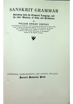Sanskrit Grammar Reprint