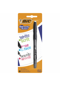 Długopis wymazywalny Gel-ocity illusion BIC czarny blister 1szt