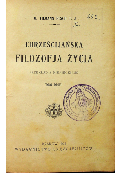 Chrześcijańska Filozofia Życia 1924 r.
