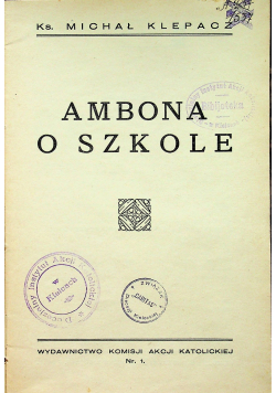 Ambona o szkole 1930 r