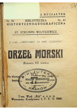 Awanturnicy i bohaterowie wielkiej wojny/Orzeł morski ok 1928 r