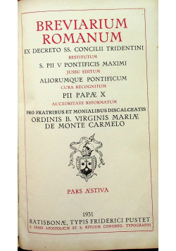 Breviarium Romanum 1931r