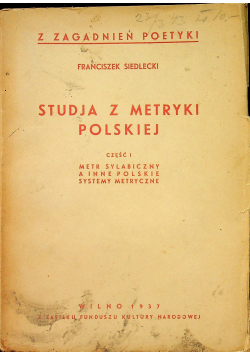 Studja z metryki polskiej część 1 1937 r