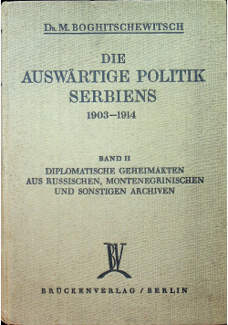 Die auswartige politik serbiens II 1929 r