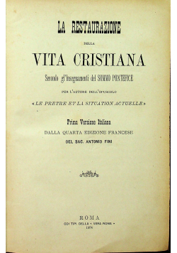 La Restaurazione della Vita Cristiana  1894 r.