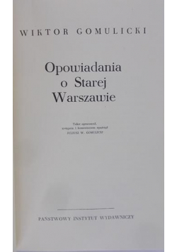 Opowiadania o Starej Warszawie