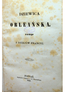 Dziewica Orleańska 1852 r.