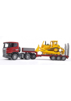 Scania R z naczepą i buldożerem