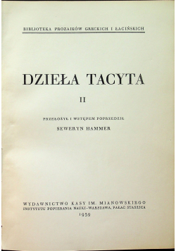 Działa Tacyta tom II 1939 r.
