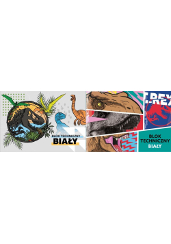 Blok techniczny A4/10K biały Jurassic park mix