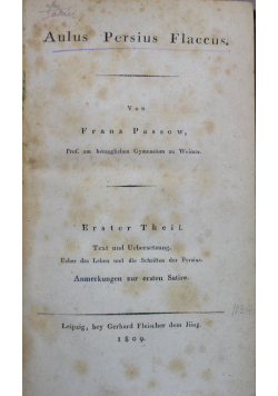 Aulus Persius Flaccus 1809r
