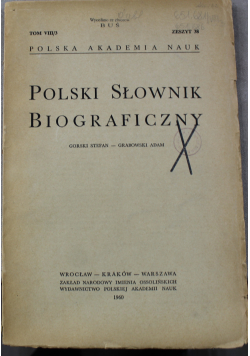 Polski słownik biograficzny tom VIII./3 zeszyt 38