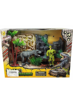 Park dinozaurów z figurkami i akcesoriami