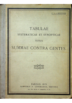 Tabulae Systematicae et Synopticae 1900 r