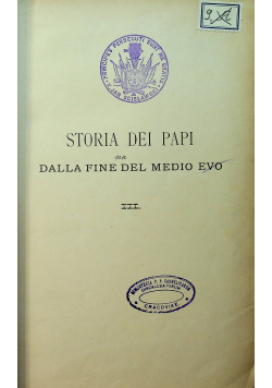 Storia dei Papi III 1896 r