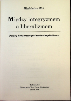 Między integryzmem a liberalizmem