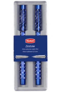 Zestaw pióro kulkowe + wieczne w gwiazdki TOMA