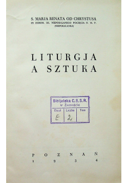 Liturgia a sztuka 1934r