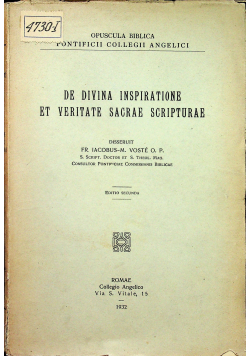 De Divina inspiratione et veritate sacrae scripturae 1932 r.