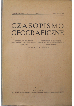 Czasopismo Geograficzne Tom XVIII 1948 r