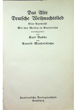 Das Alte Deutsche Weihnachtslied
