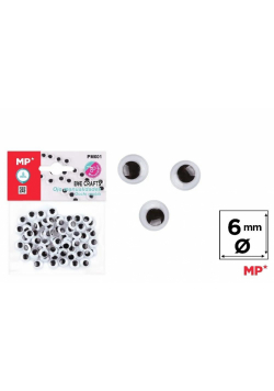 Oczy ruchome samoprzylepne 6mm