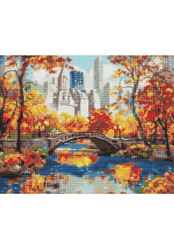 Diamentowa mozaika - Złoty park 40x50cm