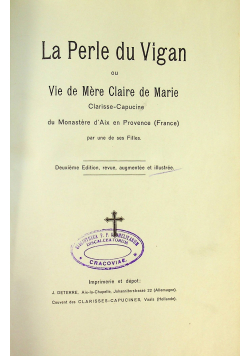 La Perle du Vigan ou Vie de Mere Claire de Marie