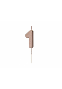 Świeczka urodzinowa 1 różowe złoto 4.5cm