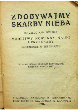 Zdobywajmy skarby nieba 1921 r.