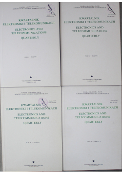 Kwartalnik elektroniki i komunikacji tom 46 zeszyt 1 2 3 4