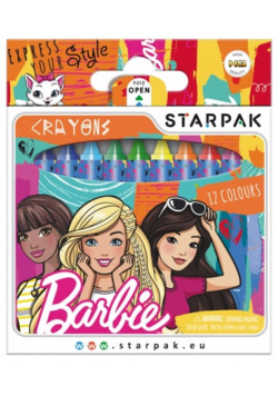 Kredki woskowe 12 kolorów Barbie