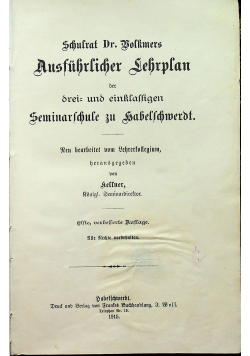Schulart Dr Bollmers Ausführlicher lehrplan 1915r.