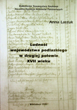Ludność województwa podlaskiego w  drugiej połowie XVII wieku