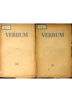 Verbum tom III i IV 1938 r