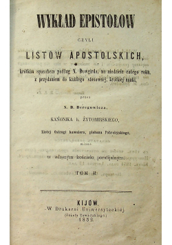 Wykład epistołów czyli listów apostolskich 1852 r