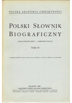 Polski Słownik Biograficzny Tom IV 1938 r