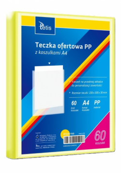 Teczka ofertowa A4 PP + 60 koszulek żółta